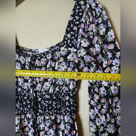 SONOMA Women's Black Floral Milk Maid Dress Size S Whimsy Coquette Fairy - Picture 6 of 6